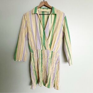 Zara The Valery Striped Pastel Smocked Dress